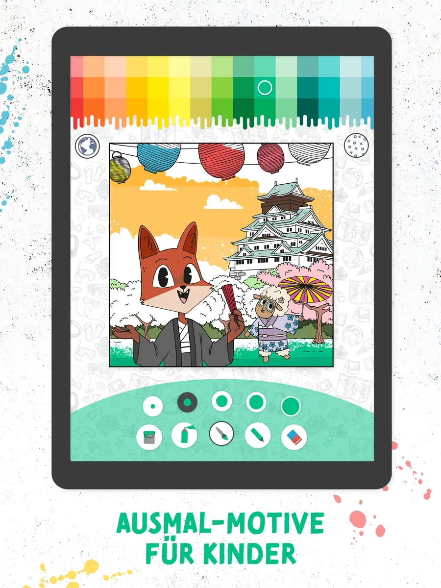 Ausmalen mit Fuchs & Schaf – Kinder App Screenshot 01
