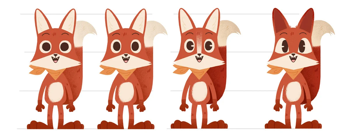 Entwicklungsschritte einer Fuchsfigur